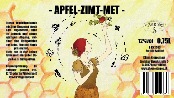 0,75l Apfel-Zimt-Met